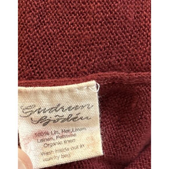 Gudrun Sjoden Organic Linen Tunic Sweater Women's Small Red Pullover Lagenlook - Picture 10 of 10